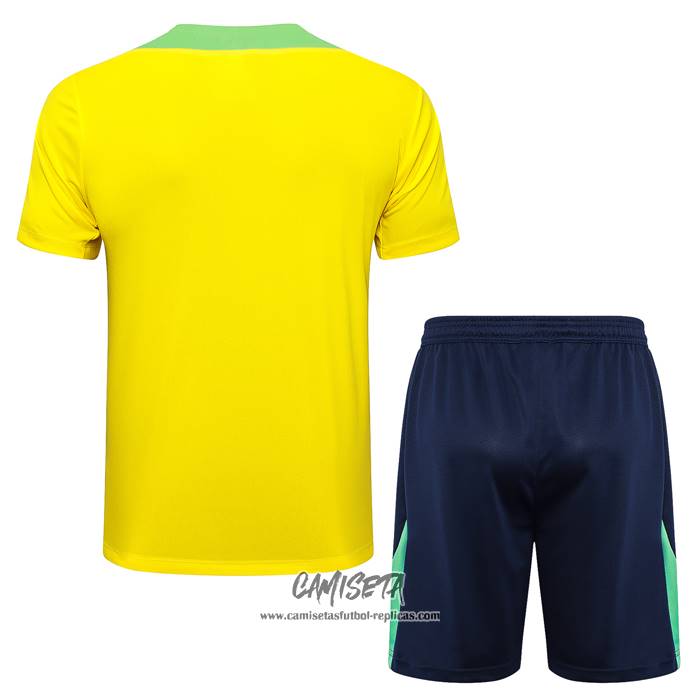 Chandal del Brasil 2024-2025 Manga Corta Amarillo - Pantalon Corto